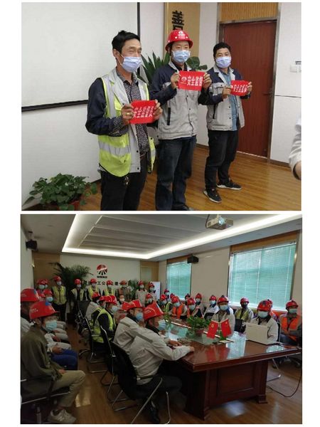 天工公司施工現(xiàn)場(chǎng)人人佩戴“紅袖章+安全帽”成為靚麗風(fēng)景