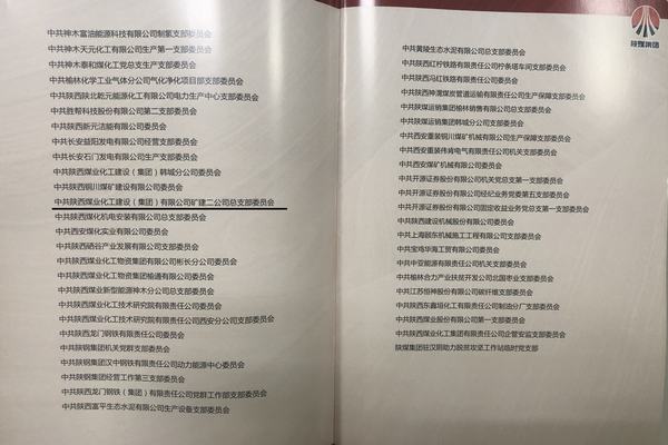 陜煤建設(shè)礦建二公司黨總支榮獲“陜煤集團先進基層黨組織”稱號