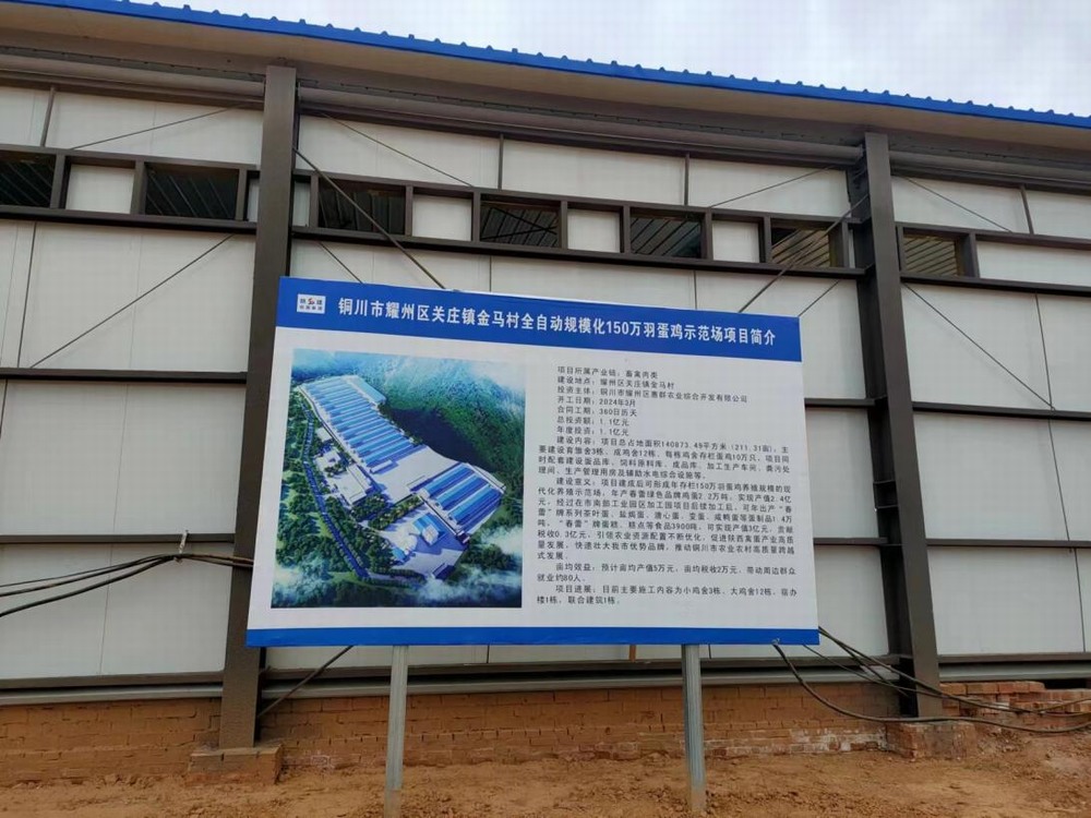 陜煤建設(shè)設(shè)計研究院：銅川市耀州區(qū)關(guān)莊鎮(zhèn)金馬村全自動規(guī)?；?50萬羽蛋雞示范場項目主體驗收